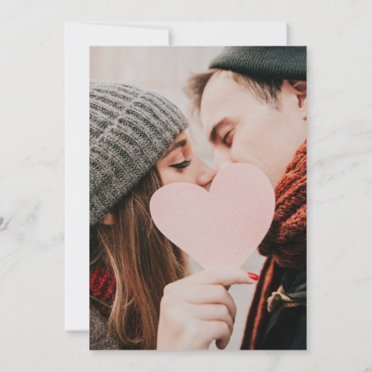 Rustieke houten slingerlichten bloem foto bruiloft save the date (Achterkant)