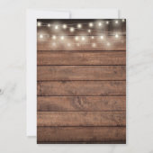 Rustieke houten slingerlichten bloemige bruiloft save the date (Achterkant)