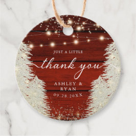 Rustieke houten slingerlichten bomen bruiloft beda bedankjes labels