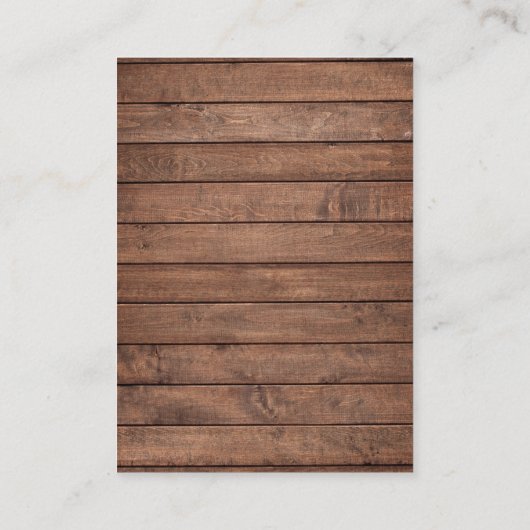 Rustieke houten slingerlichten bruiloft bedankt plaatskaartje (Achterkant)