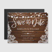 Rustieke houten slingerlichten bruiloft save the d (Voorkant / Achterkant)