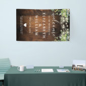 Rustieke houten slingerlichten bruiloft welkom spandoek (Beurs)