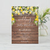 Rustieke houten slingerlichten citroenen bloesem b kaart (Staand voorkant)