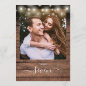 Rustieke houten slingerlichten fototafel nummer kaart (Achterkant)