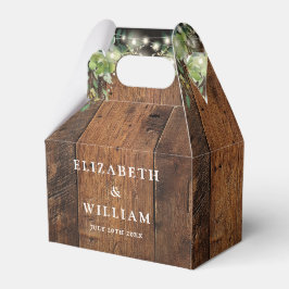 Rustieke houten slingerlichten groen wedding bedankdoosjes