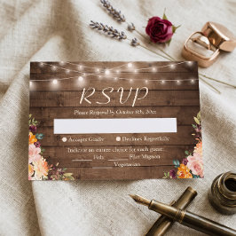 Rustieke Houten Slingerlichten Herfst Bloem Bruilo RSVP Kaartje
