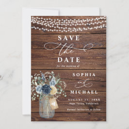 Rustieke houten slingerlichten Mason Jar Bewaar de Save The Date