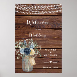 Rustieke houten slingerlichten Metselaarsvaas welk Poster