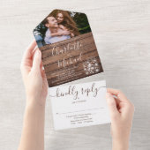 Rustieke houten slingerlichten metson Mason Jars F All In One Uitnodiging (Afscheurbaar)