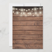 Rustieke houten slingerlichten trouwdatum kaart (Achterkant)