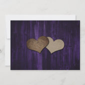 Rustieke houten slingerlichten zonnebloem paarse b save the date (Achterkant)