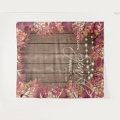 Rustieke houten slingerlichtjes bloemrijke herfst  wandkleed (Voorkant (horizontaal))