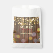 Rustieke houten slingerlichtjes dennenappels kerst bedankzakje (Voorkant)