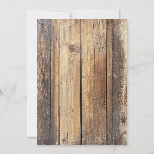 Rustieke houten slingerlichtjes in een metseljampo save the date (Achterkant)