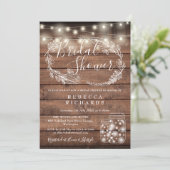 Rustieke houten slingerlichtjes metson Mason Jars Kaart (Staand voorkant)