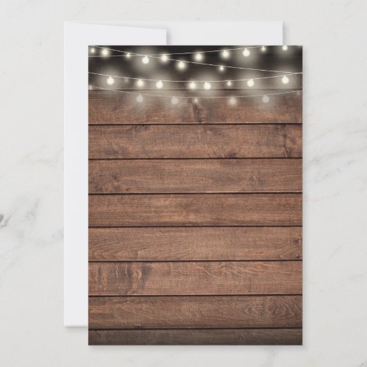 Rustieke houten slingerlichtjes trouw save the dat save the date (Achterkant)