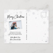 Rustieke houten sneeuwvlok Kerstmis foto collage Feestdagenkaart (Achterkant)