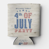 Rustieke houten sterren & strepen | 4 juli blikjeskoeler (Voorkant)