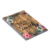 Rustieke Houten Stick Bloemen Krans Lichten Toekom Notitieboek (Rechterzijde)