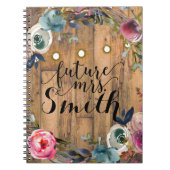 Rustieke Houten Stick Bloemen Krans Lichten Toekom Notitieboek (Voorkant)