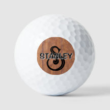 Rustieke houten stijl gepersonaliseerde golfballen