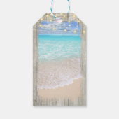Rustieke Houten Strand Kust Bruiloft Welkom Cadeaulabel (Achterkant)