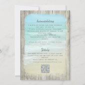 Rustieke houten strandbruiloft Alles in één QR-cod Kaart (Achterkant)