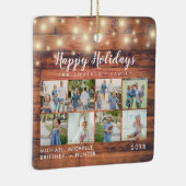 Rustieke Houten Strijklichten 8 Foto Vakantie Keramisch Ornament (Rechts)