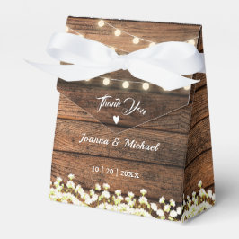 Rustieke Houten Strijklichten Baby's Breath & Lace Bedankdoosjes