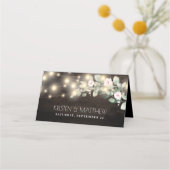 Rustieke Houten Strijklichten Boho groen Bruiloft Plaatskaartje (Achterkant)