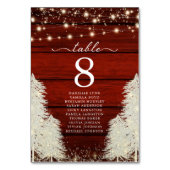 Rustieke Houten Strijklichten Bomen Bruiloft Kaart (Achterkant)