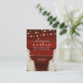 Rustieke Houten Strijklichten Boom Luier Raffle Informatiekaartje (Staand voorkant)