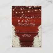 Rustieke Houten Strijklichten Boom Luier Raffle Informatiekaartje (Voorkant)