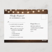 Rustieke Houten Strijklichten Bourgondische Bloeme Briefkaart (Achterkant)