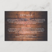 Rustieke Houten Strijklichten Bruiloft Detail Informatiekaartje (Voorkant)