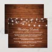 Rustieke Houten Strijklichten Bruiloft Details Kaa Briefkaart (Voorkant / Achterkant)