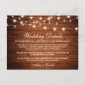 Rustieke Houten Strijklichten Bruiloft Details Kaa Briefkaart (Voorkant)