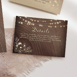 Rustieke Houten Strijklichten Bruiloft Details Kaa Informatiekaartje