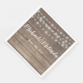 Rustieke houten strijklichten Bruiloft Servet (Hoek)