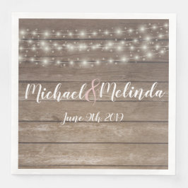 Rustieke houten strijklichten Bruiloft Servet