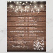 Rustieke Houten Strijklichten Huwelijksprogramma T (Voorkant)