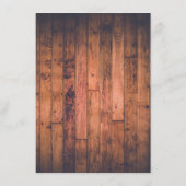 Rustieke Houten Strijklichten Huwelijksreceptie Informatiekaartje (Achterkant)