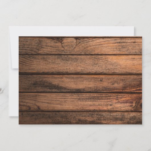 Rustieke Houten Strijklichten & Kant Land Save The Date (Achterkant)