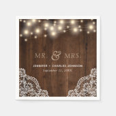 Rustieke Houten Strijklichten Kant | Trouwservet Servet (Voorkant)