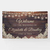 Rustieke Houten Strijklichten Kruiken Ivoor Kant B Spandoek (Horizontaal)