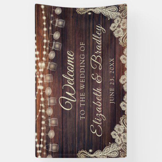 Rustieke Houten Strijklichten Kruiken Ivoor Kant B Spandoek (Verticaal)