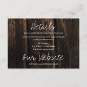 Rustieke Houten Strijklichten Land Bruiloft Detail Informatiekaartje (Achterkant)