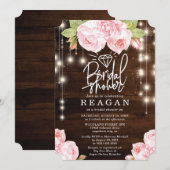 Rustieke Houten Strijklichten Lettering Vrijgezell Kaart (Voorkant / Achterkant)