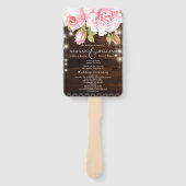 Rustieke Houten Strijklichten Rozen Aangepaste Bru Handwaaier (Voorkant)