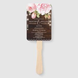 Rustieke Houten Strijklichten Rozen Aangepaste Bru Handwaaier